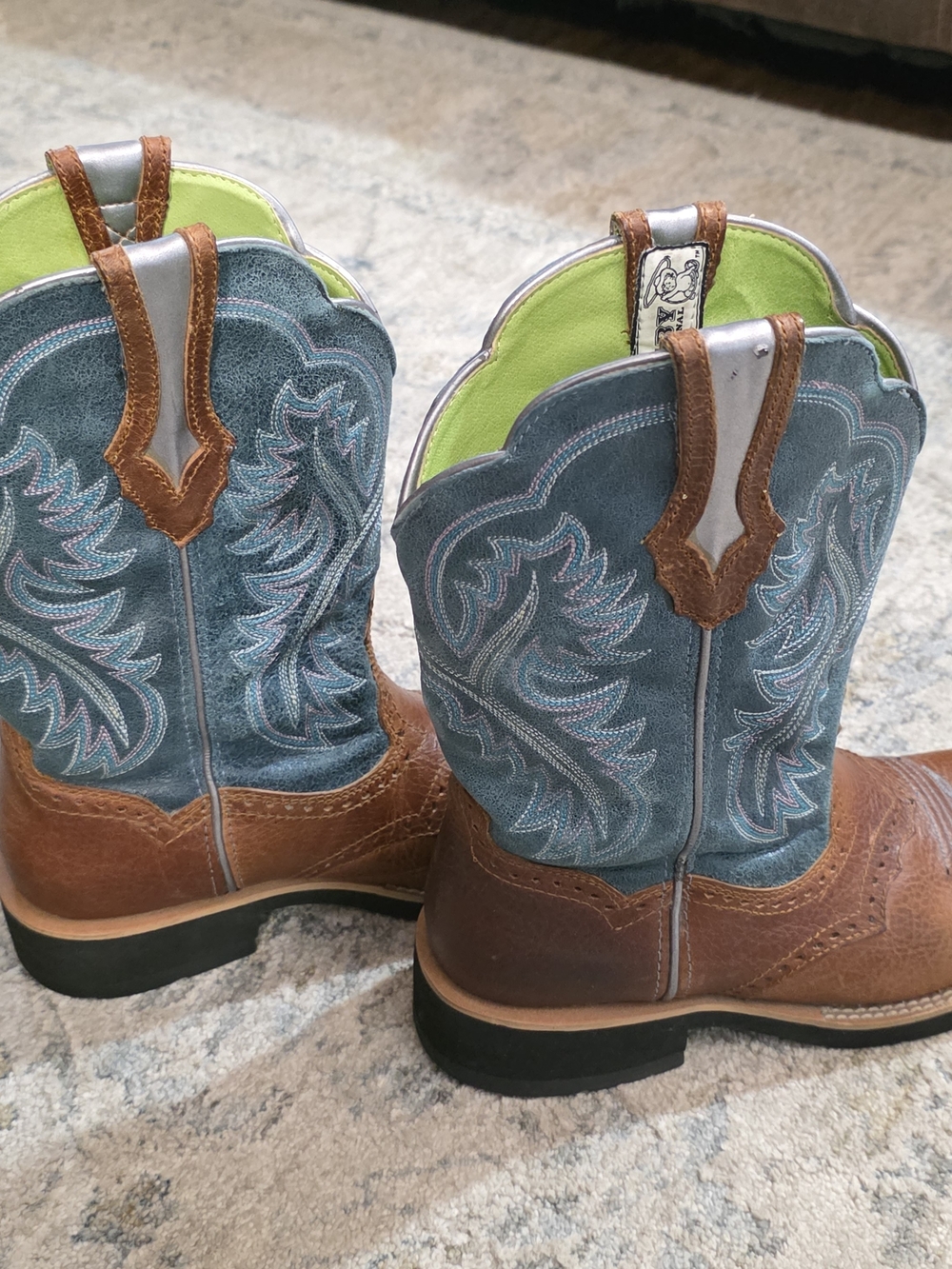 Ariat Two-Tone Brown & Blue Western Boots